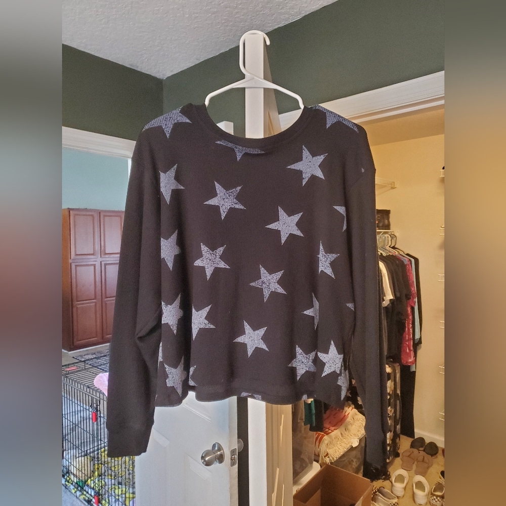 Altar'd State Star Print Long Sleeve Tee